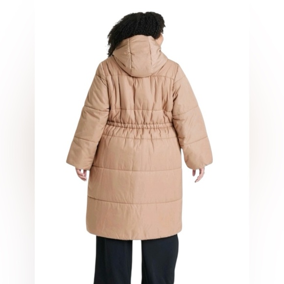 AVA & VIV MAXI HOODED PUFFER SIZE 3X PIT TO PIT 26” LENGTH 46” HAS POCKETS NWOT - Picture 3 of 5